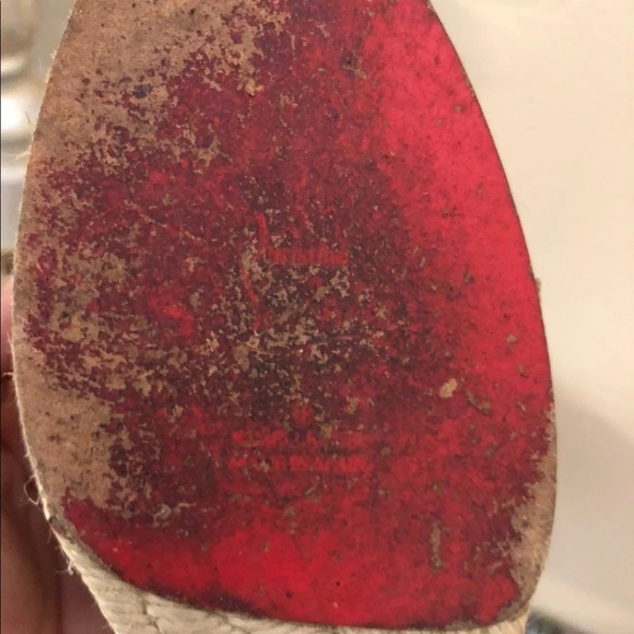 SOLD Christian Lounoutin lace up wedge 38.5 & 38 - Picture 11 of 12